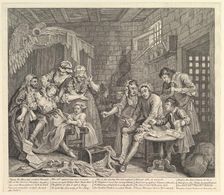 A Rake's Progress, Plate 7, June 25, 1735. Creator: William Hogarth