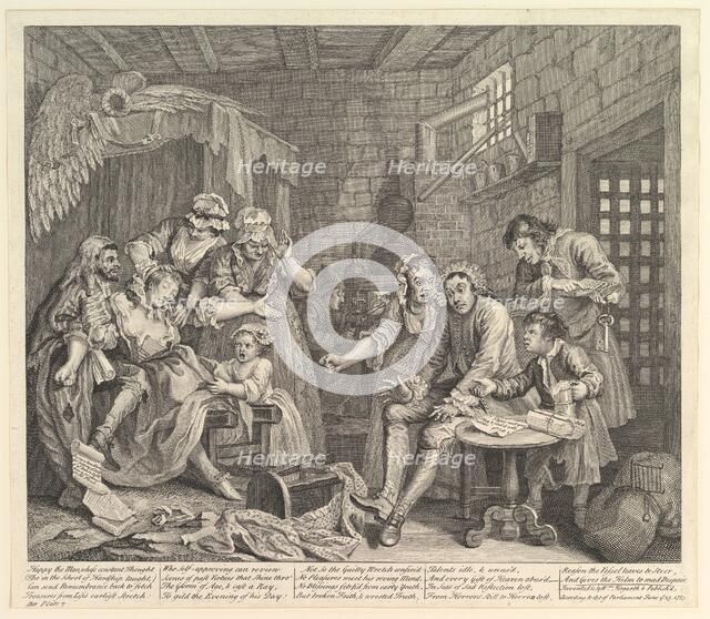 A Rake's Progress, Plate 7, June 25, 1735. Creator: William Hogarth.
