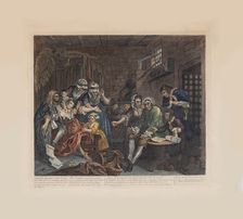 A Rake's Progress, Plate 7: The Prison Scene, ca 1735. Creator: Hogarth, William (1697-1764)