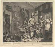 A Rake's Progress, Plate 1, June 25, 1735. Creator: William Hogarth