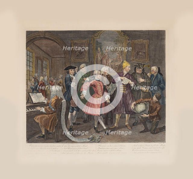 A Rake's Progress, Plate 2: Surrounded By Artists And Professors, ca 1735. Creator: Hogarth, William (1697-1764).