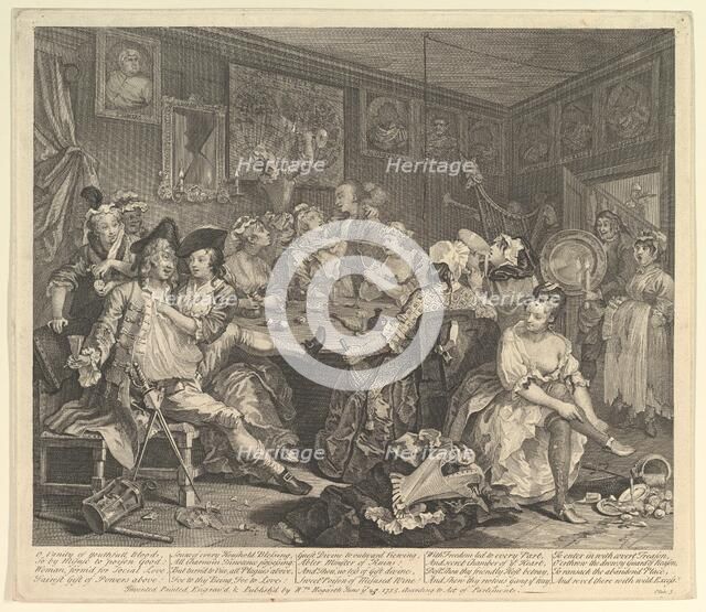 A Rake's Progress, Plate 3, June 25, 1735. Creator: William Hogarth.