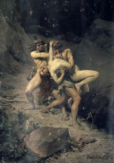 A Rape in the Stone Age 1888. Artist: Paul Joseph Jamin
