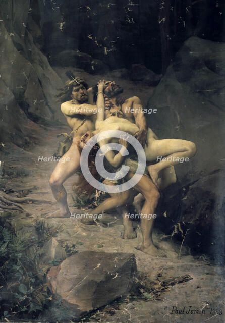 'A Rape in the Stone Age', 1888. Artist: Paul Joseph Jamin