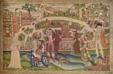 A Rare Petit Point Picture of the Period of Charles I 17th century, (1936)