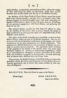 A remonstration of the subject of the slave trade, 1789 (1965)