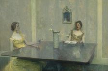 A Reading, 1897. Creator: Thomas W Dewing