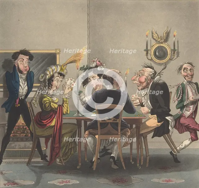 A Real Rubber! At Whist, ca. 1825., ca. 1825. Creator: George Hunt.