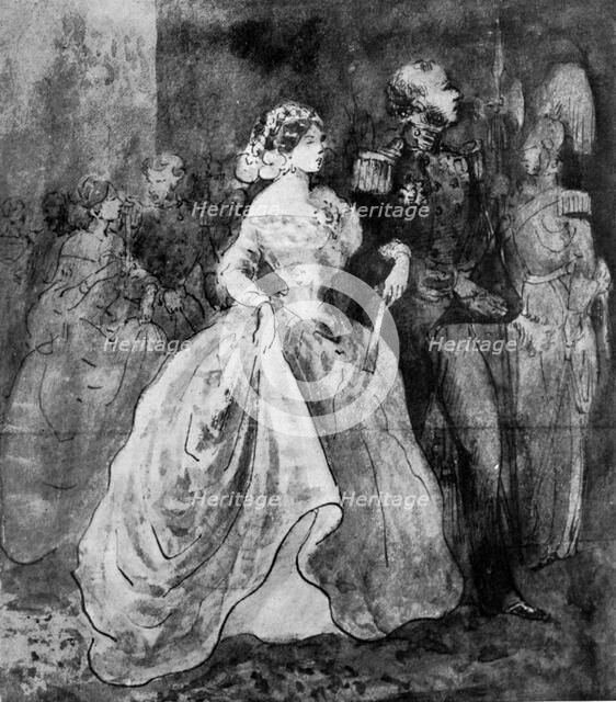 'A Reception at Court', 19th century, (1930).Artist: Constantin Guys