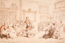A reception at the dowager Duchess of Portland's, 1703. Creator: Thomas Rowlandson