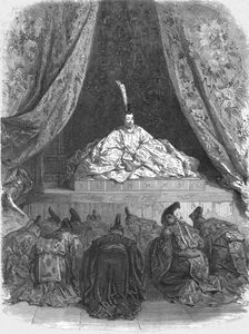 A reception by the Mikado, in former times.; A European Sojourn in Japan 1875. Creator: Unknown