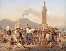 A Reciter of "Orlando Furioso" at the Molo, Naples, 1839. Creator: Constantin Hansen