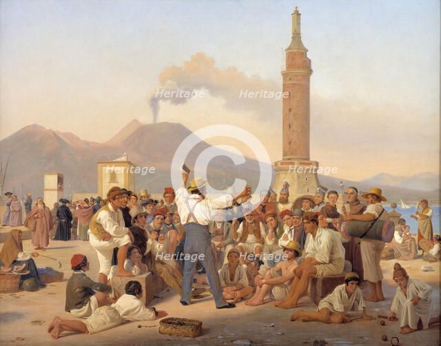 A Reciter of "Orlando Furioso" at the Molo, Naples, 1839. Creator: Constantin Hansen.