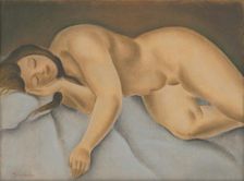 A reclining female nude, 1926. Creator: Mikulas Galanda