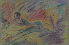 A reclining female nude in the countryside, 1933-1944. Creator: Arnold Peter Weisz-Kubincan