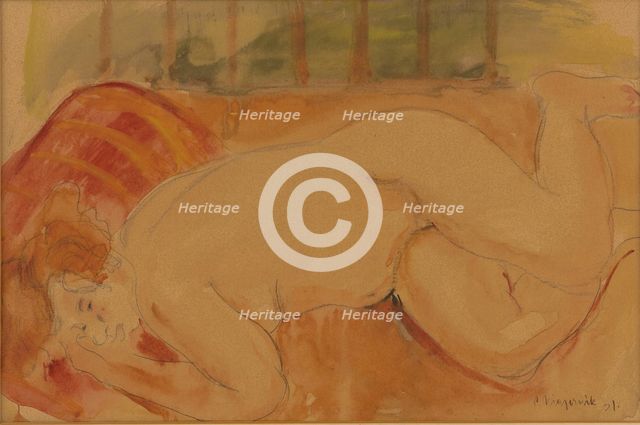 A reclining nude, 1931. Creator: Cyprian Majernik.
