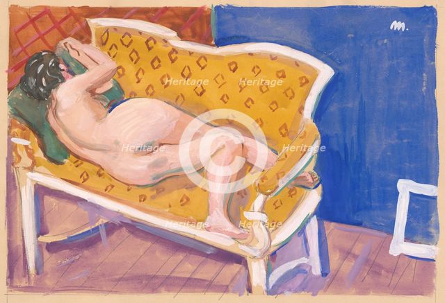 A reclining nude, 1940-1969. Creator: Cyprian Majernik.