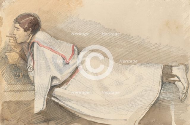 A reclining valet, 1877. Creator: Ladislav Mednyanszky.