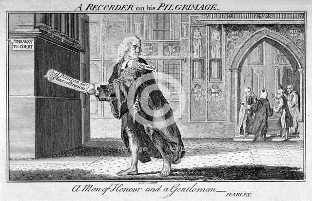 'A Recorder on his pilgrimage', 1770. Artist: Anon