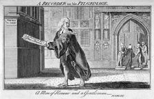 A Recorder on his pilgrimage 1770. Artist: Anon