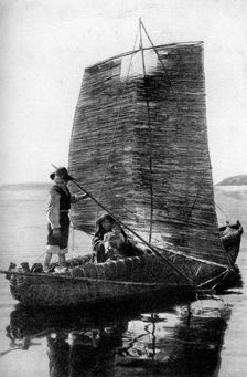 A reed balsa sailing vessel, Bolivia, 1922