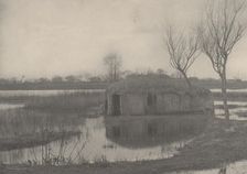 A Reed Boat-House, 1886. Creators: Dr Peter Henry Emerson, Thomas Frederick Goodall