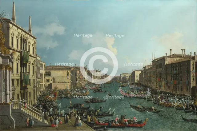 A Regatta on the Grand Canal, c. 1740. Artist: Canaletto (1697-1768)