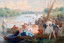 A Regatta at Asnieres During the Second Empire c1868-1905. Artist: Antony Paul Emile Morlon