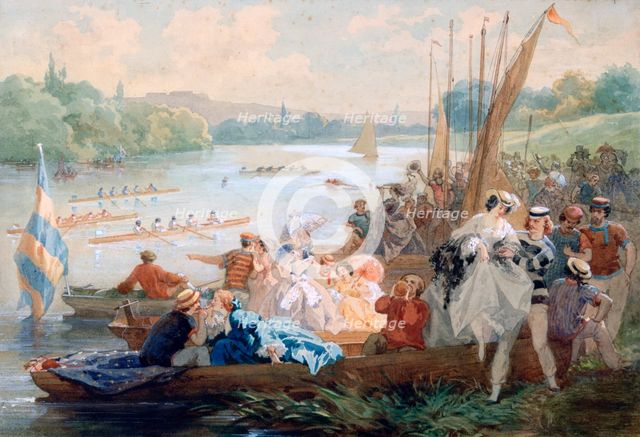'A Regatta at Asnieres During the Second Empire', c1868-1905. Artist: Antony Paul Emile Morlon