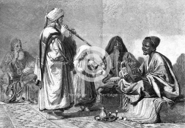"A Rehearsal, Cairo". By Carl Haag, in the exhibition of the Society of Painters in..., 1861. Creator: H. Harrall.