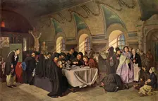 A Repast in the Monastery 1865-1875, (1939). Creator: Vasily Perov