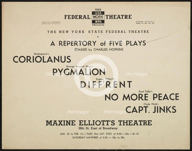 A Repertory of Five Plays, [193-]. Creator: Unknown.