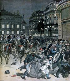 A representation of the opera Lohengrin, Place de l'Opera, 1891. Creator: Henri Meyer