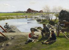 A Rest on the Way to the Fair, 1886. Creator: Gunnar Berndtson