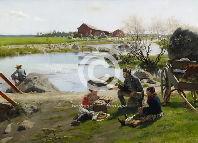 A Rest on the Way to the Fair, 1886. Creator: Gunnar Berndtson.