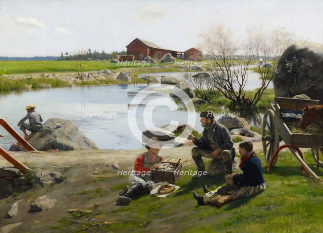 A Rest on the Way to the Fair, 1886. Creator: Gunnar Berndtson.
