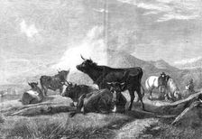 "A Rest on the Road to the Fair" by H.B. Willis, in the exhibition of the Royal Academy, 1861. Creator: J Greenaway