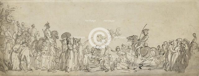 A Review In Hyde Park, c1800. Creator: Thomas Rowlandson.