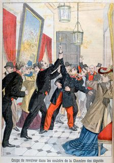 A revolver in the corridors of the chamber of deputies, Paris, 1902