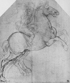 A Rider on a Rearing Horse c1480 (1945). Artist: Leonardo da Vinci