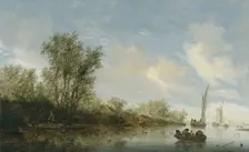 A River with Fishermen, 1645. Creator: Salomon Ruysdael