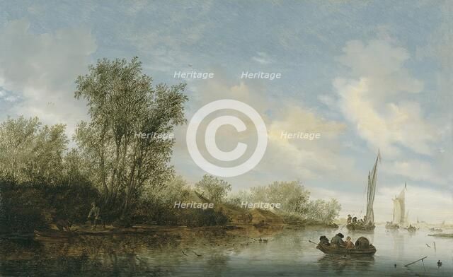 A River with Fishermen, 1645. Creator: Salomon Ruysdael.