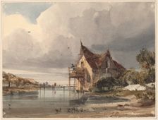 A River and Cottage with White Paling, 1833. Creator: Thomas Shotter Boys