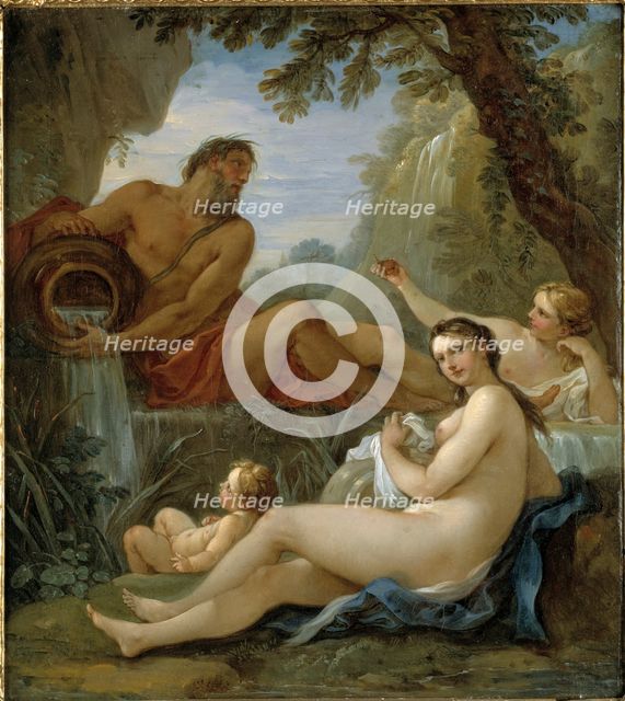 A River and a Fountain Nymph, 18th century. Creator: Charles-Joseph Natoire.