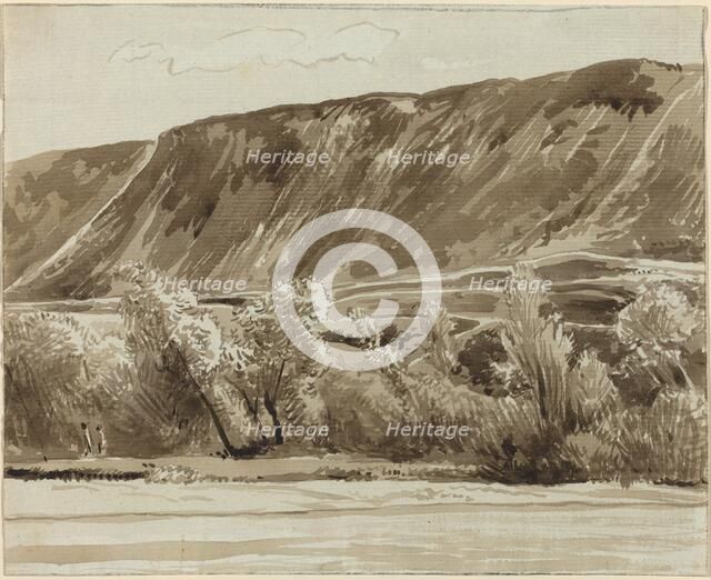 A River Bank with Mountains Beyond. Creator: Franz Kobell.