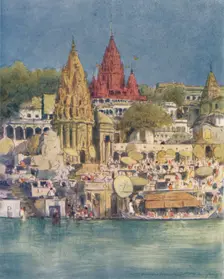 A River Festival at Benares 1905. Artist: Mortimer Luddington Menpes