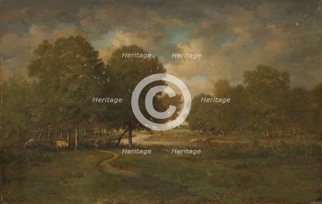 A River in a Meadow, probably late 1830s-early 1840s. Creator: Theodore Rousseau.