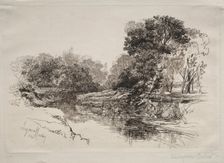 A River in Ireland, 1864. Creator: Francis Seymour Haden (British, 1818-1910)