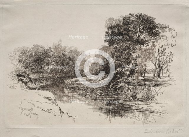 A River in Ireland, 1864. Creator: Francis Seymour Haden (British, 1818-1910).