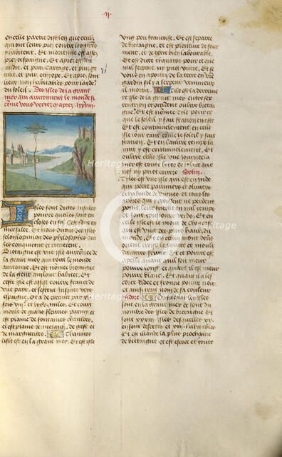 A River Landscape; Miroir Historial, about 1475. Creator: Unknown.